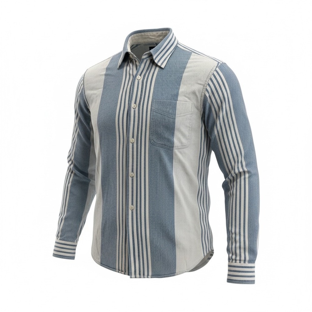 Gap Mens Small Blue White Striped Button Down Shirt Long Sleeve Cotton Vintage